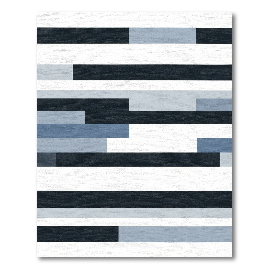 Midnight Blue Slate Gray Horizontal Stripes Rug