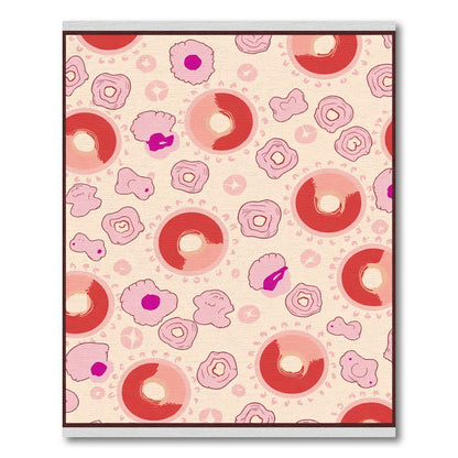 Whimsical Pink Red Cells Pattern Rug