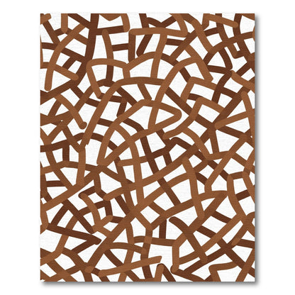 Brown Woven Intersecting Lines Rug