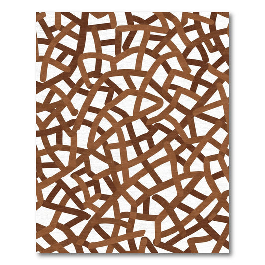 Brown Woven Intersecting Lines Rug