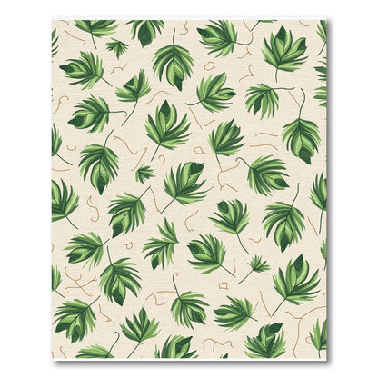 Lush Green Palm Frond Botanical Rug