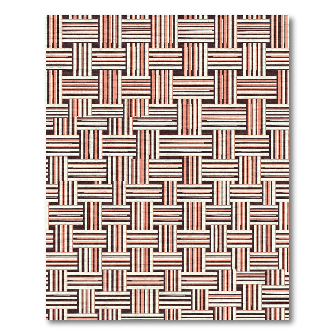 Coral Beige Tan Woven Stripe Rug