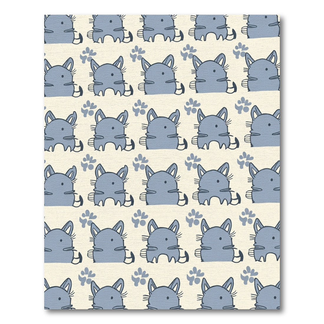 Whimsical Gray Fox Paw Background Rug