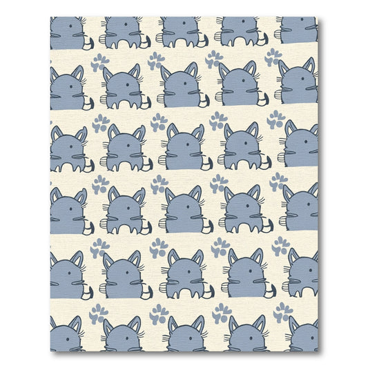 Whimsical Gray Fox Paw Background Rug