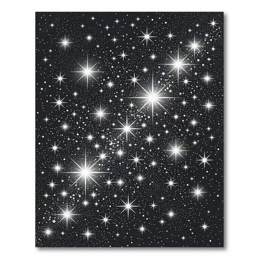Sparkling Celestial White Starry Night Rug