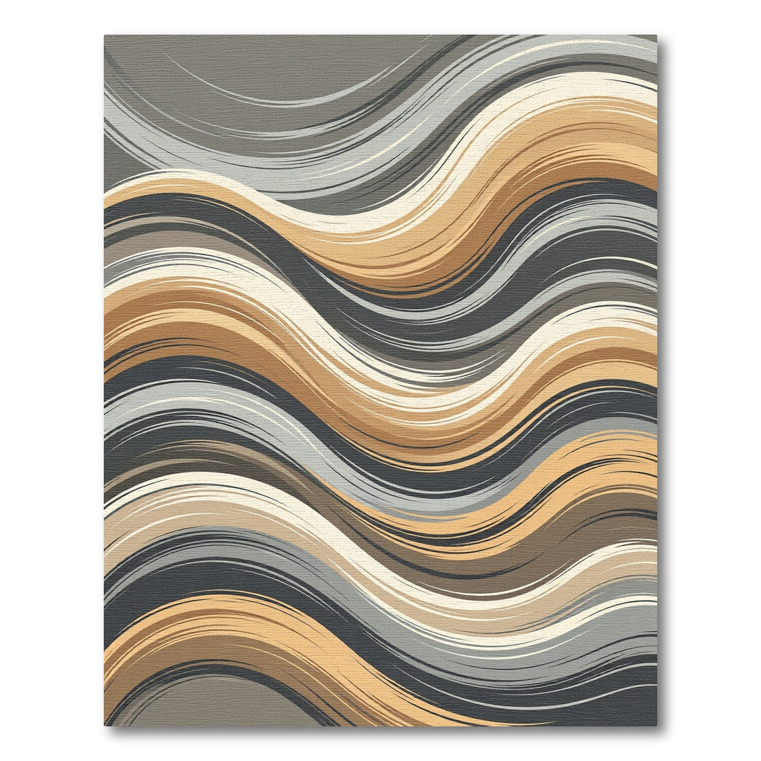 Abstract Wavy Earth Tone Flowing Rug