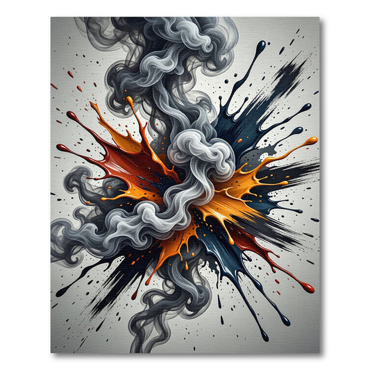 Explosive Ink Splatter Abstract Swirl Rug
