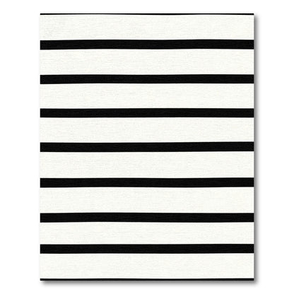 Minimalist Black White Linear Composition Rug