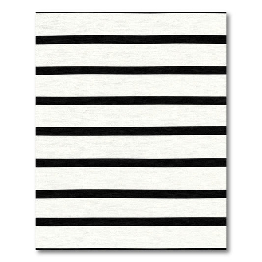 Minimalist Black White Linear Composition Rug