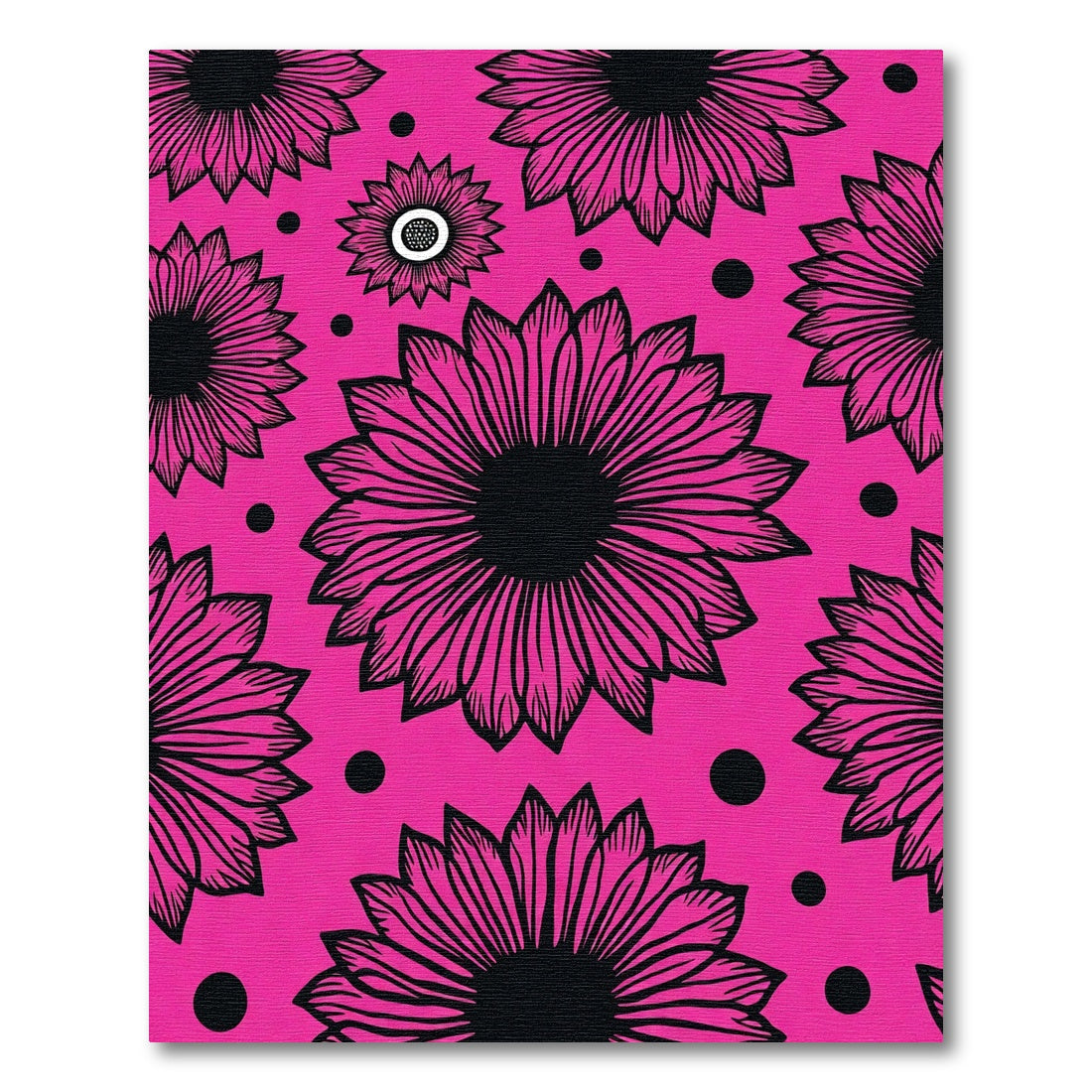 Hot Pink Flower Petal Scatter Rug