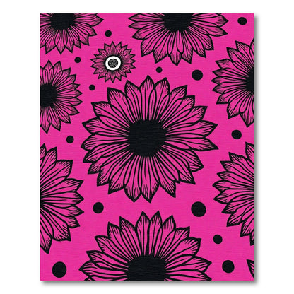 Hot Pink Flower Petal Scatter Rug
