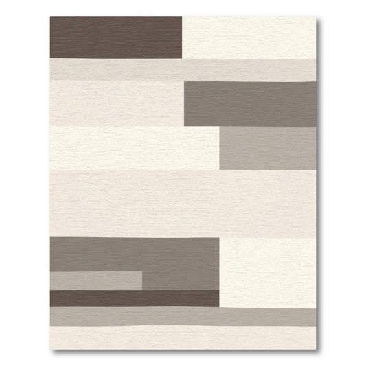 Neutral Earthy Tone Geometric Stripe Rug