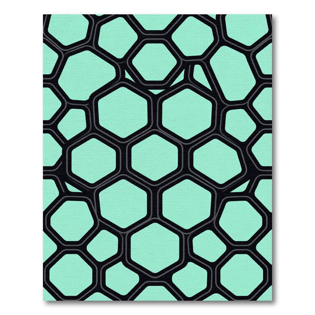 Modern Mint Geometric Honeycomb Grid Rug
