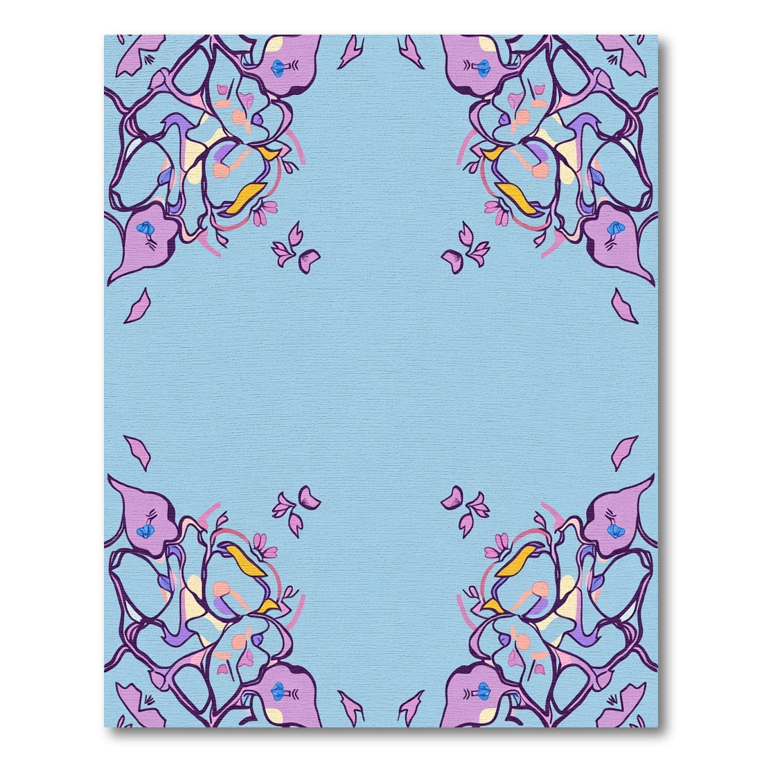 Soft Lavender Abstract Floral Bloom Rug