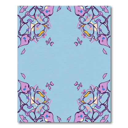 Soft Lavender Abstract Floral Bloom Rug