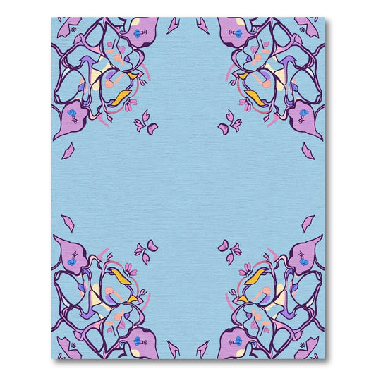 Soft Lavender Abstract Floral Bloom Rug