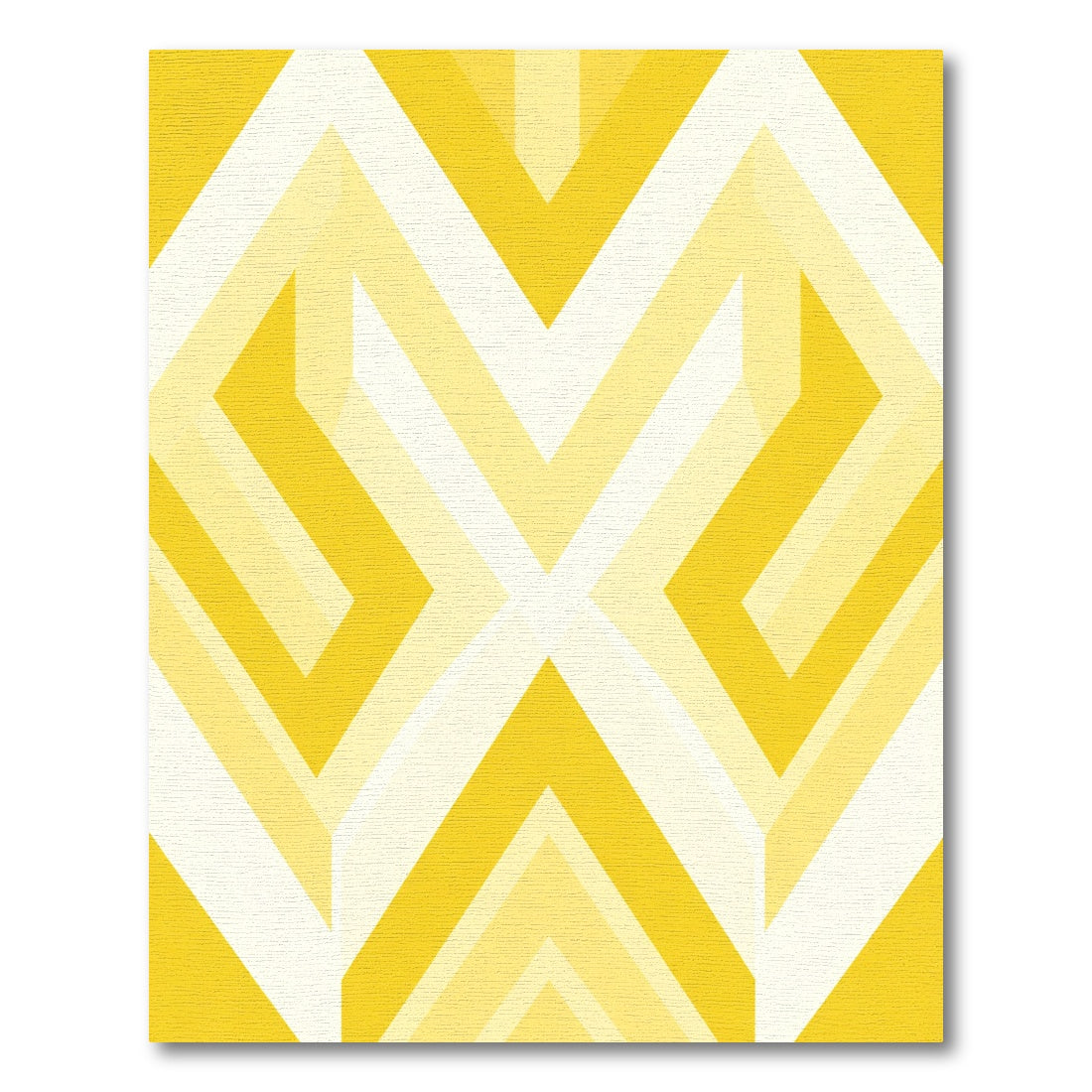 Golden Yellow Geometric Chevron Arrangement Rug