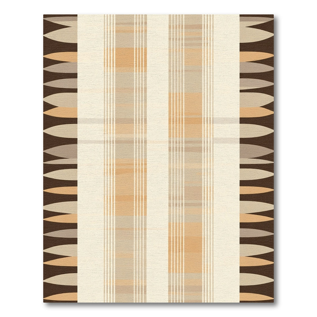 Striped Horizontal Almond Brown Rug