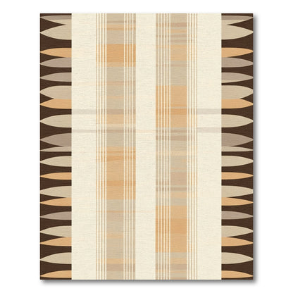 Striped Horizontal Almond Brown Rug