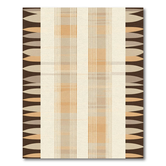 Striped Horizontal Almond Brown Rug