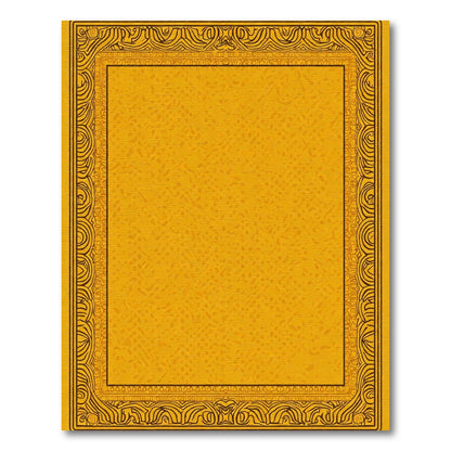 Ornate Golden Bordered Abstract Field Rug