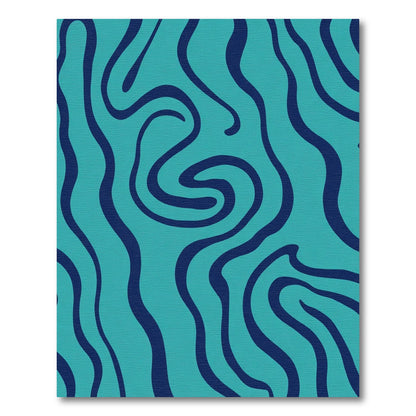 Ocean Aqua Swirl Fluid Rug