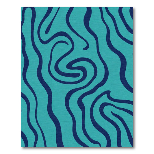 Ocean Aqua Swirl Fluid Rug