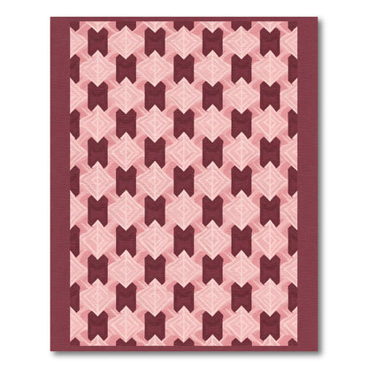Geometric Diamond Cluster Pink Rug