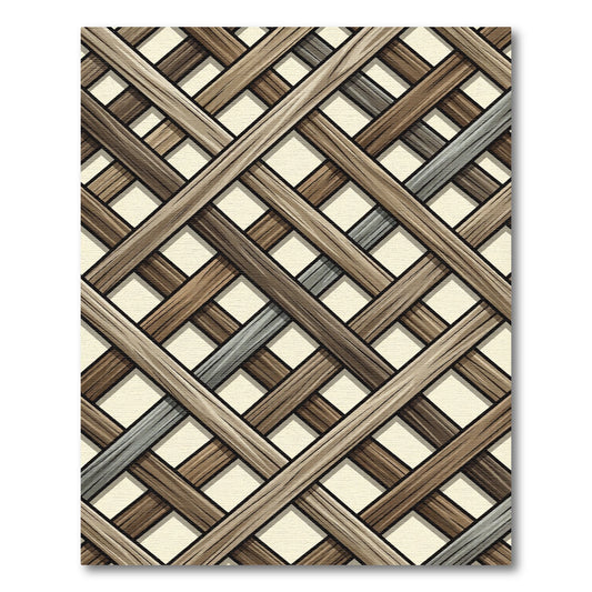 Rustic Wood Lattice Work Rug