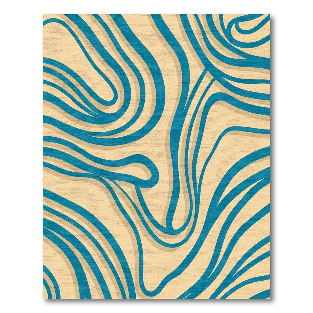 Teal Swirl on Tan Background Rug