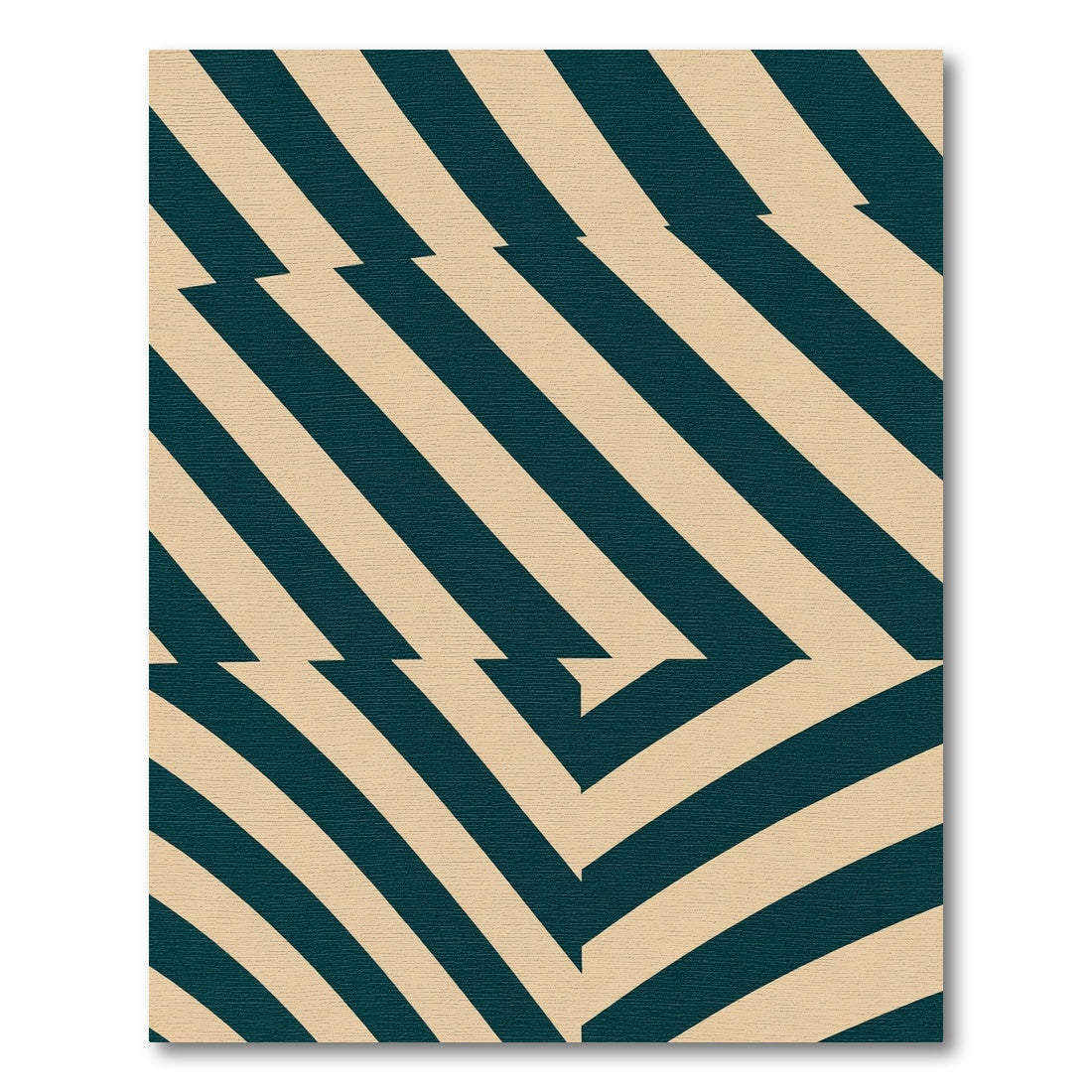Deep Teal Diagonal Chevron Rug