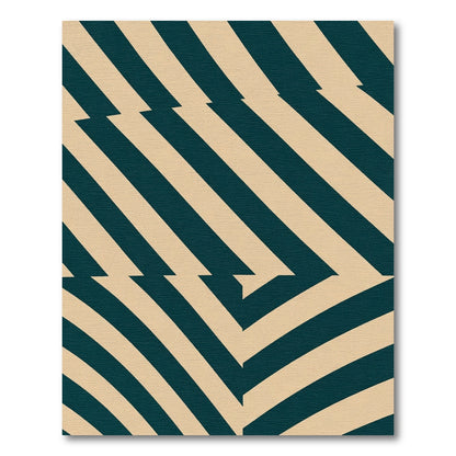 Deep Teal Diagonal Chevron Rug