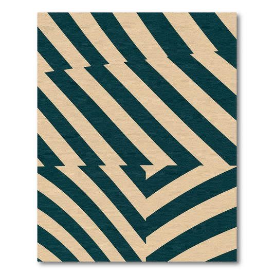 Deep Teal Diagonal Chevron Rug
