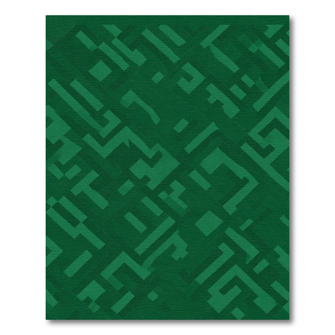 Deep Emerald Maze Geometric Rug