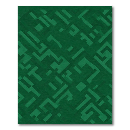 Deep Emerald Maze Geometric Rug