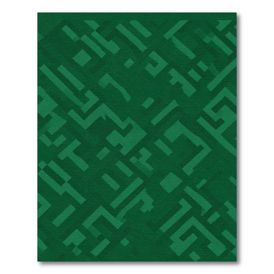 Deep Emerald Maze Geometric Rug