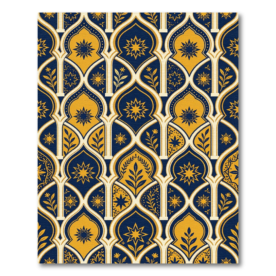 Royal Navy and Gold Star Arch Rug