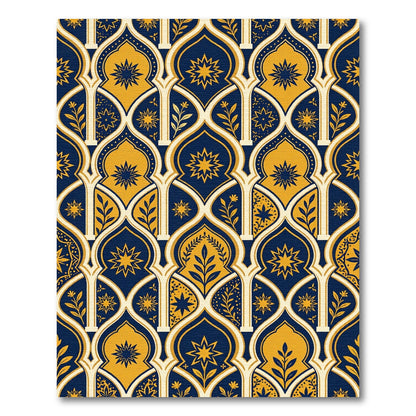 Royal Navy and Gold Star Arch Rug