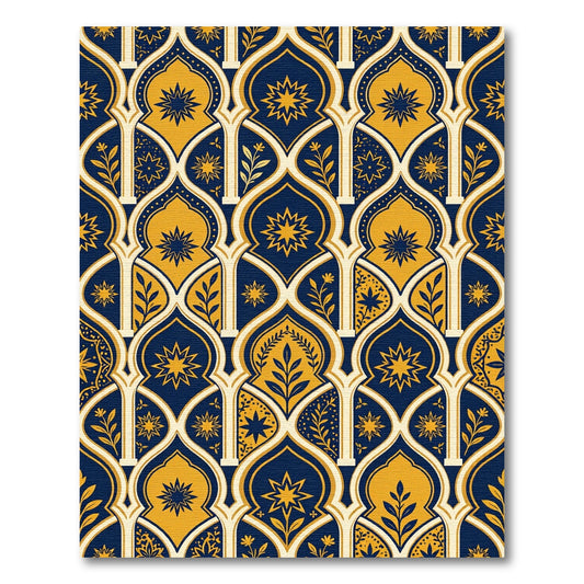 Royal Navy and Gold Star Arch Rug