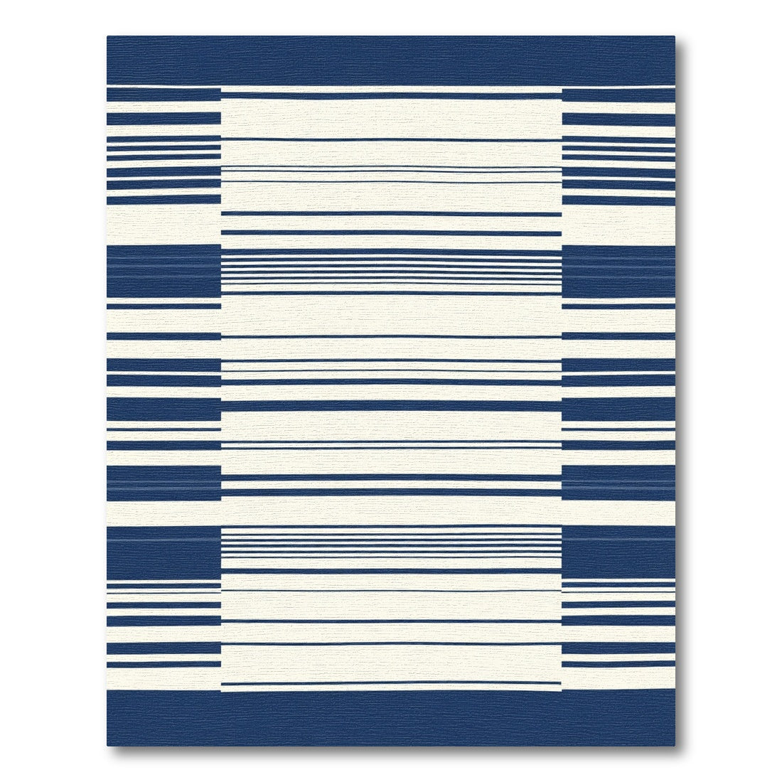 Classic Navy Stripe Composition Rug