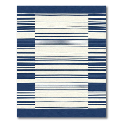 Classic Navy Stripe Composition Rug