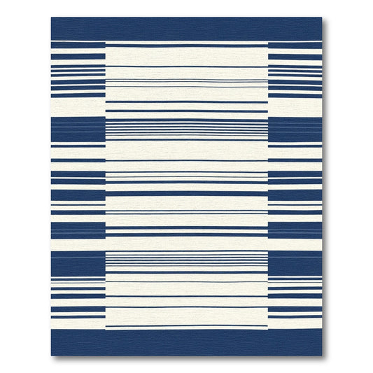 Classic Navy Stripe Composition Rug