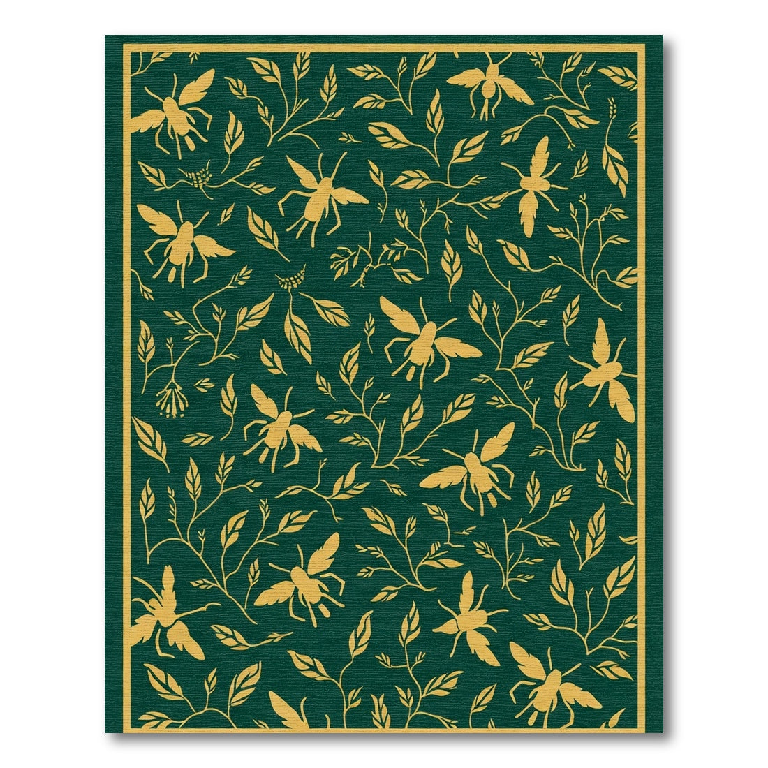 Golden Bee Emerald Garden Blanket Rug