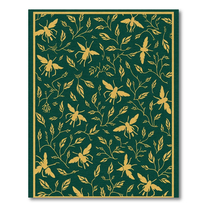 Golden Bee Emerald Garden Blanket Rug