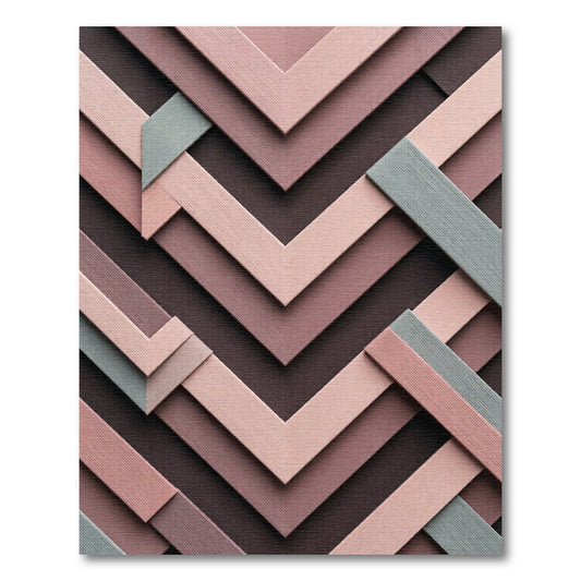 Mauve Timber Geometric Chevron Rug