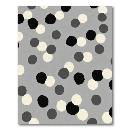 Modern Gray Polka Dot Scatter Rug