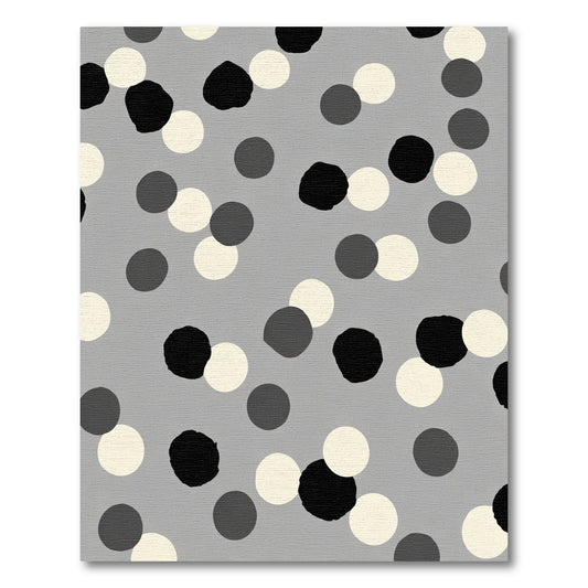 Modern Gray Polka Dot Scatter Rug