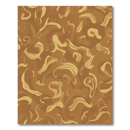 Earthy Brown Swirl Abstract Rug