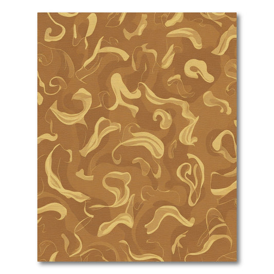 Earthy Brown Swirl Abstract Rug
