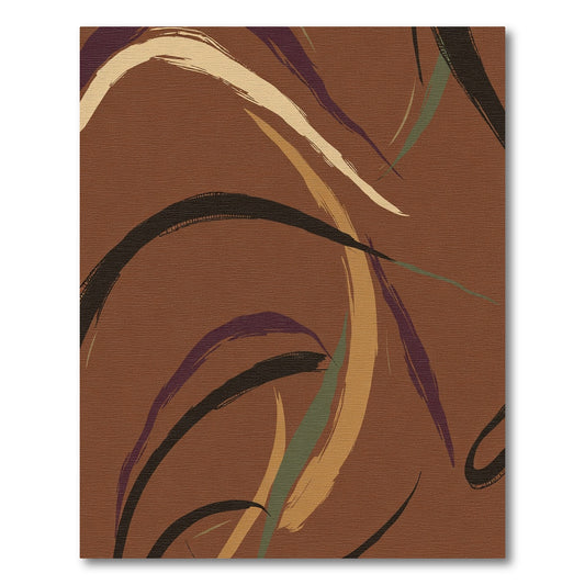 Earthy Tones Abstract Brushstrokes Rug